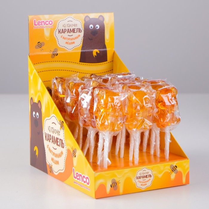 Карамель леденцовая Медведь со вкусом меда 20г