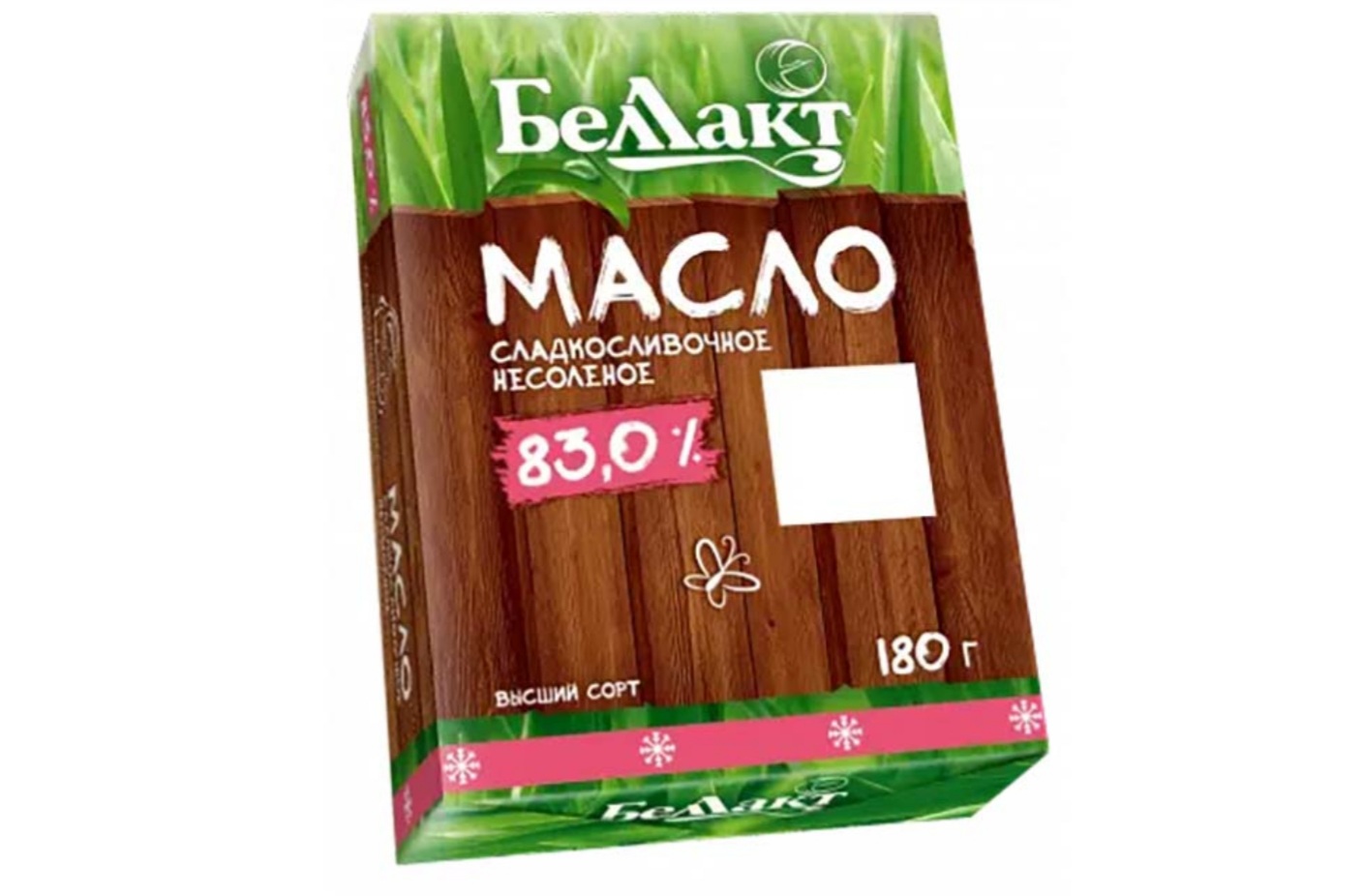 Масло сладкосливочное «Беллакт» несоленое, 83%, 180г