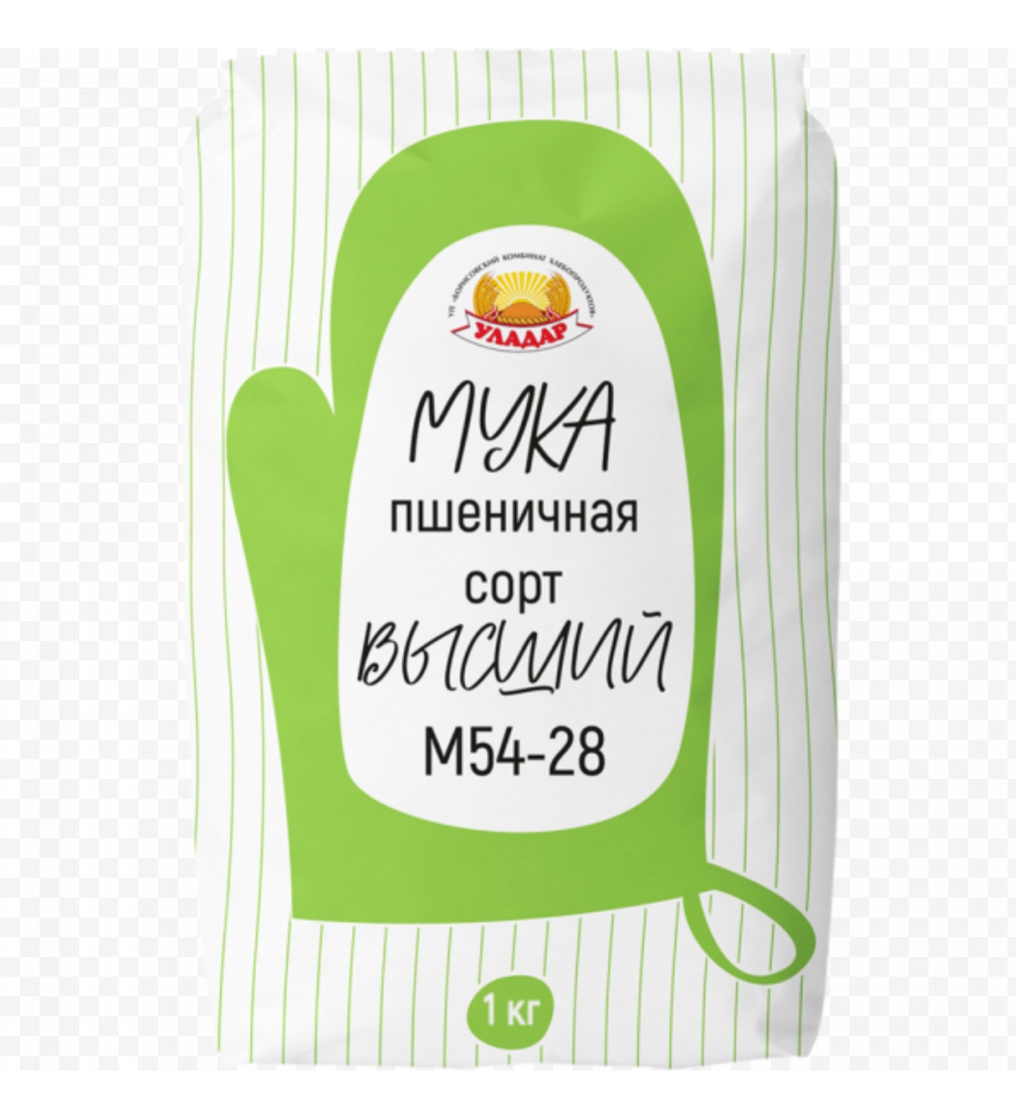 Мука пшеничная высший сорт марка М54-28 УЛАДАР, 1КГ.