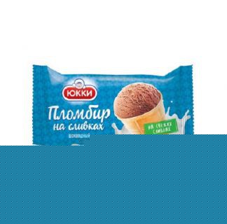 Мороженое пломбир Юкки шоколадный в вафельном стаканчике 75г