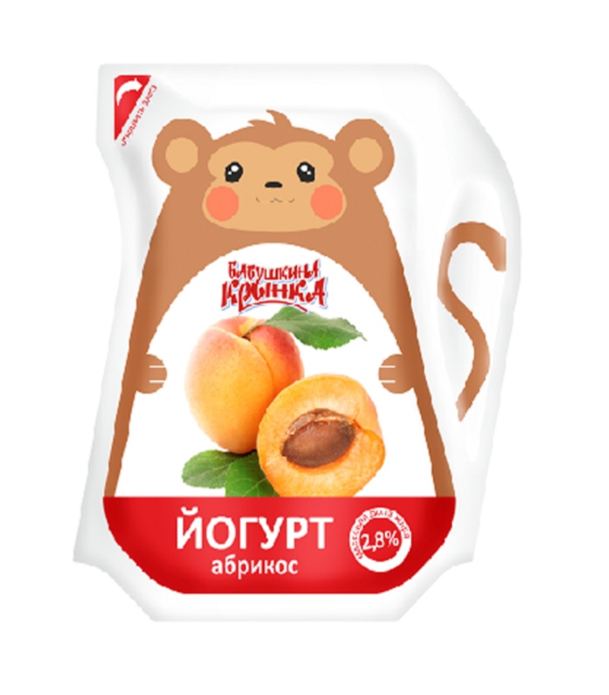 Йогурт фруктовый «Бабушкина криничка» абрикос, 2.8%, 200 г