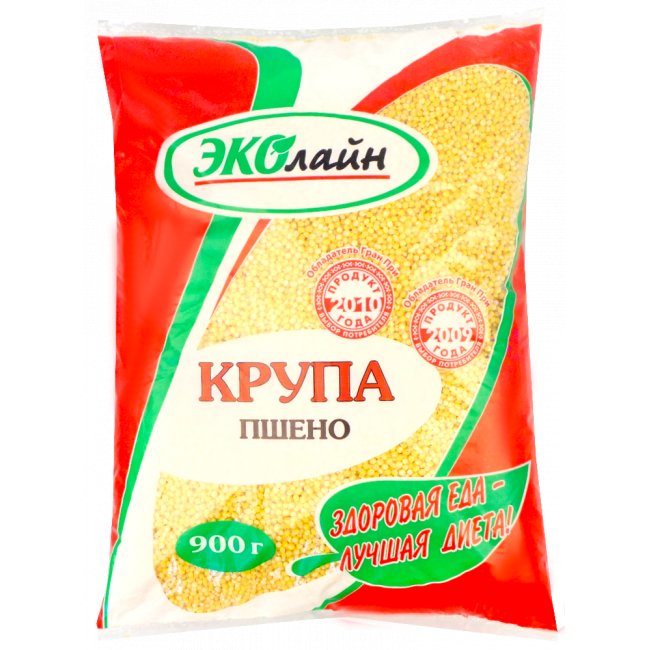 Крупа пшено Эколайн 1с фас. , 900г.