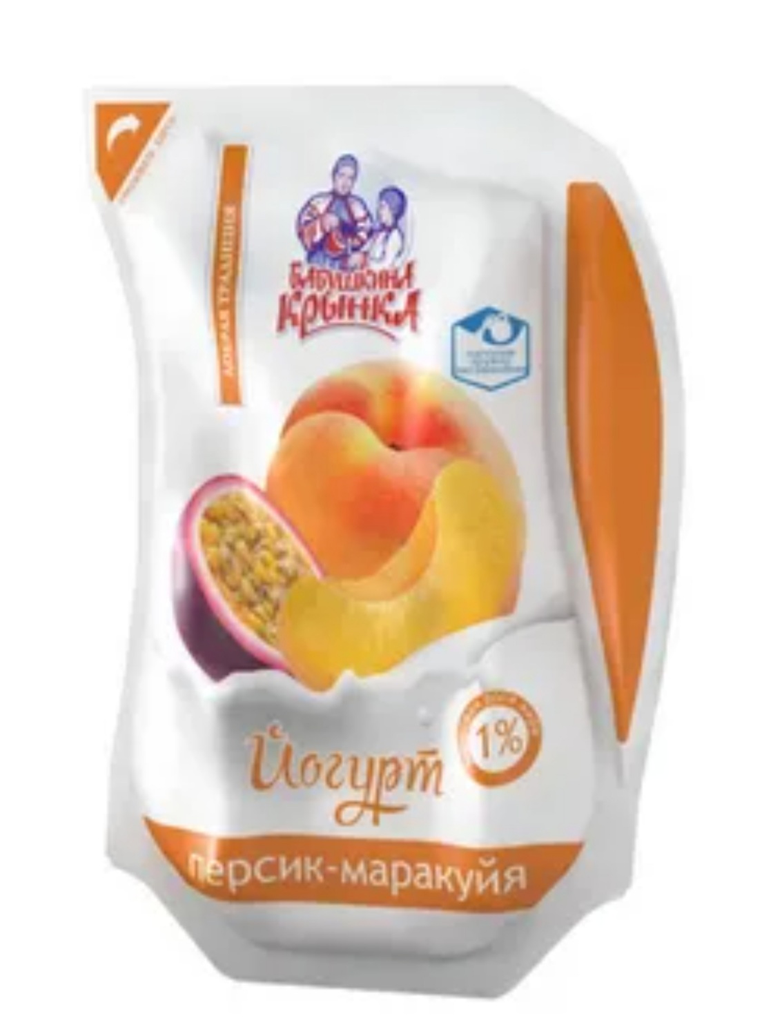 Йогурт питьевой "Бабушкина криничка" персик-маракуйя, жирность - 1%, 800 г.
