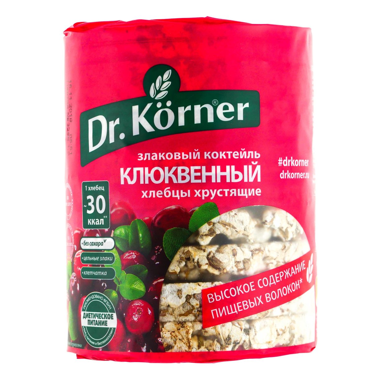 Хлебцы хрустящие Dr Korner клюквенный 100г