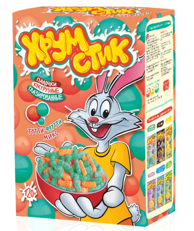 Палочки кукурузные Тутти-фрутти микс глазированные 120г