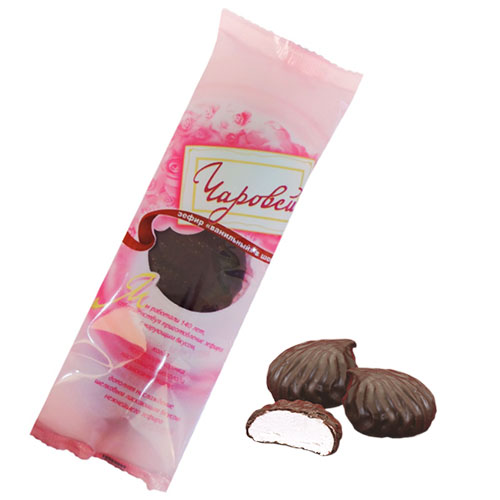 Зефир Чаровей ванильный в шоколаде кор 95г