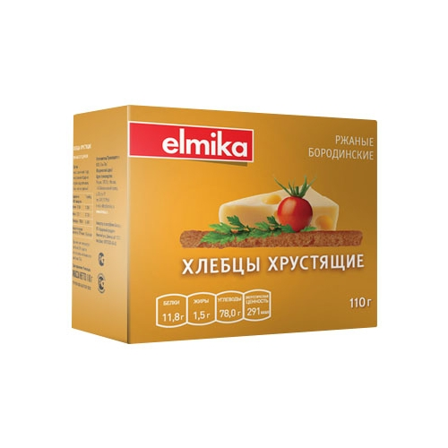 Хлебцы Эльмика бородинские 110г