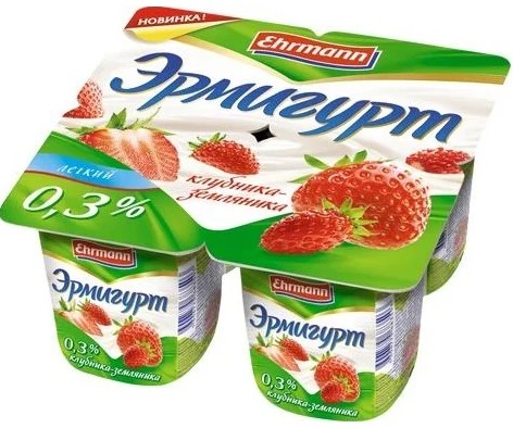 Продукт йогуртный Эрмигурт легкий 0,3% клубника-земляника 100г