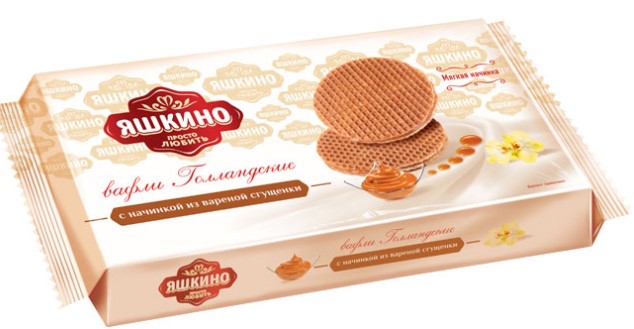Вафли Яшкино Голландские с вар сгущенкой 290г