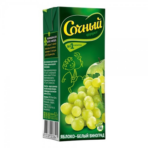 Нектар фр-яг для д/п "Сочный фрукт" яблочно-виноградный 0,2л
