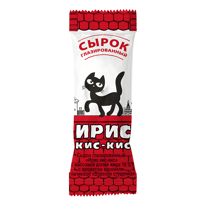 Сырок глазированный Ирис кис-кис 16% ар карамели и начинкой Вареная сгущенка 40г