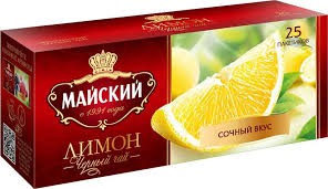 Чай черый байховый "Майский" лимон 25п