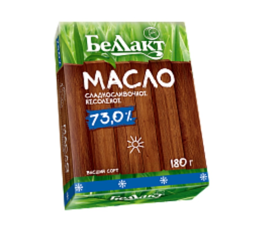 Масло сладкосливочное « Крестьянское Беллакт» несоленое, 73%, 200г.