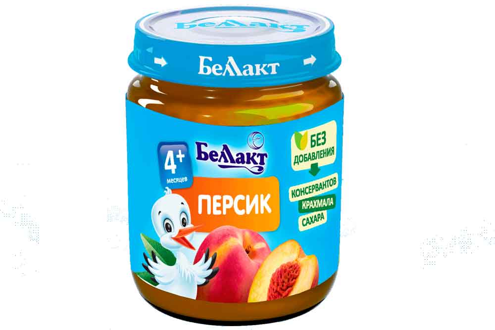 Пюре ис персиков для д/п гомогенис стерил 100г