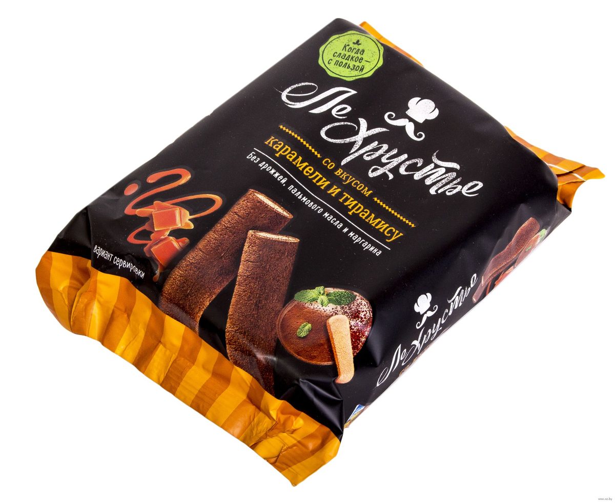 Полоски кондитерскийе "ЛеХрустье" со вкусом карамели и тирамису 100г