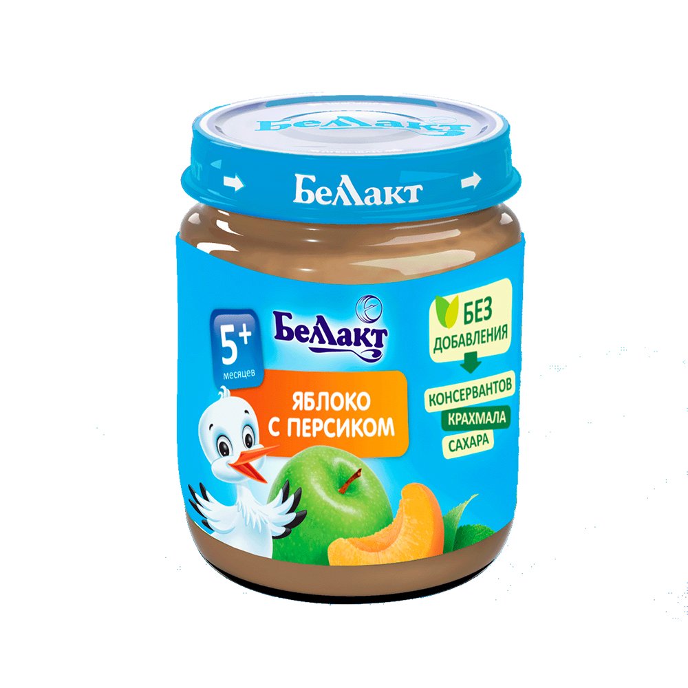 Пюре ис яблок и персиков для д/п гомогенис стерил 100г