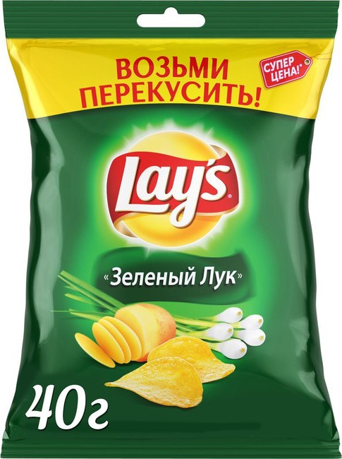 Чипсы "Лейс" молодой зеленый лук 50 г