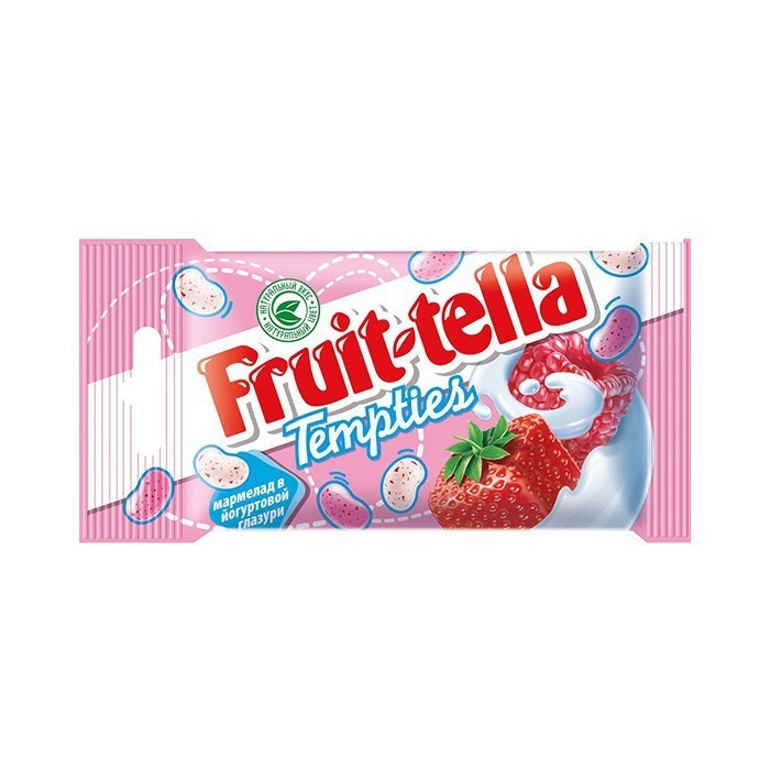 Мармелад жевательный Фрут-телла Tempties в йогуртовой глазури со вкусами малины, клубники 35г