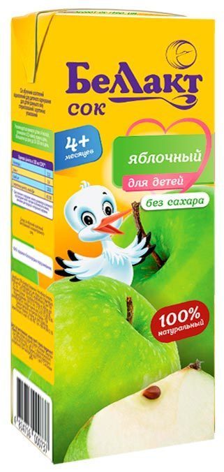 Сок яблочный омирленный восстановленный для д/п Беллакт 0,2л