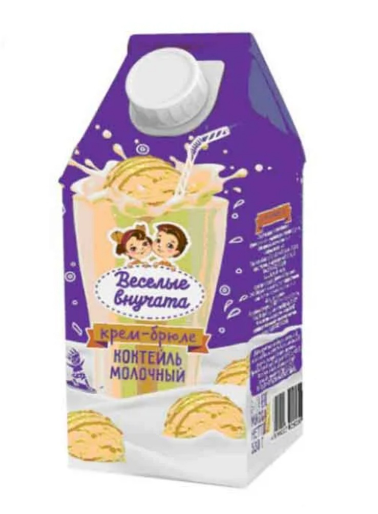 Коктейль молочный «Веселые внучата» крем-брюле, 0.5%, 530 г.
