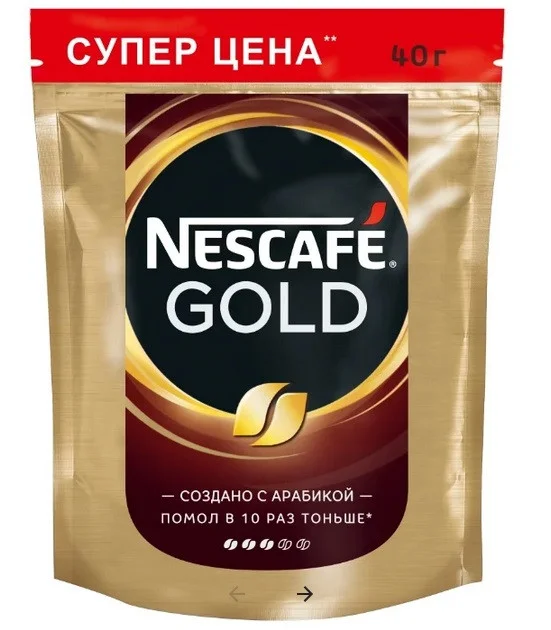 Кофе растворимый Nescafe Gold сублимированный с добавлением молотого кофе м/у 40г