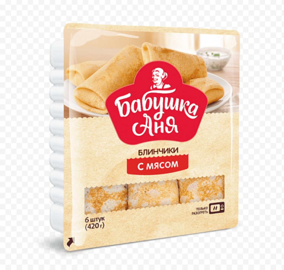 Блинчики «Бабушка Аня» с мясом, замороженные, 420 г