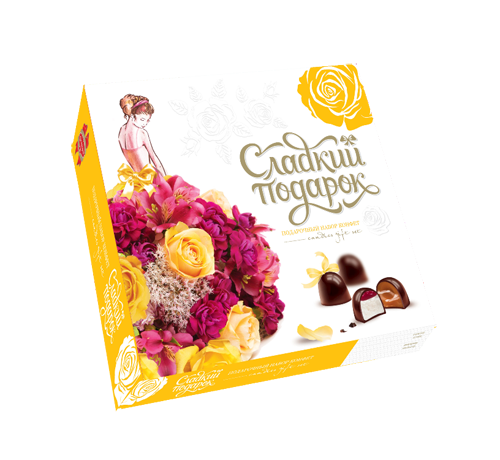 Набор подарочных конфет Сладкий подарок (желтый) 260г
