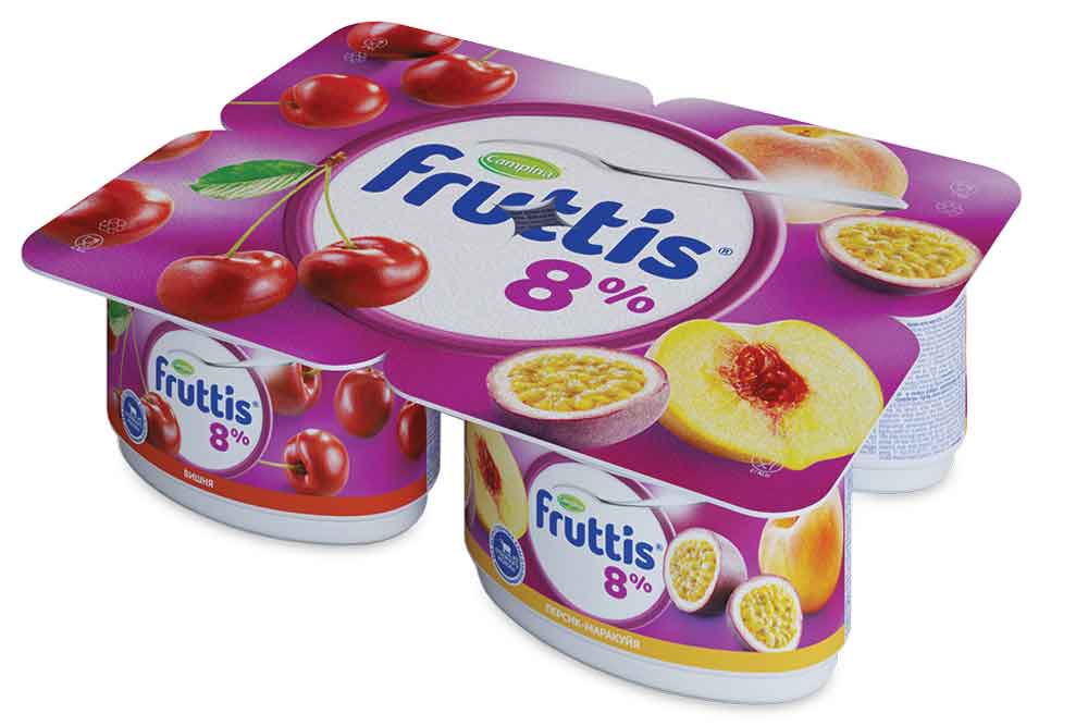 Продукт йогуртный Фруктис вишня/персик маракуйя 115г