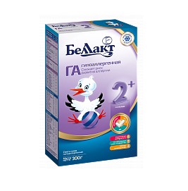 Смесь сухая гипоаллергенная для диетического профилактического питания детей раннего возраста «Беллакт ГА 2+», 300г