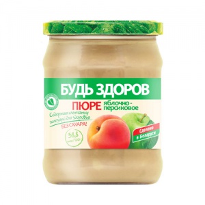 Пюре Будь здоров! Яблочно-персиковое ст/бан 450г