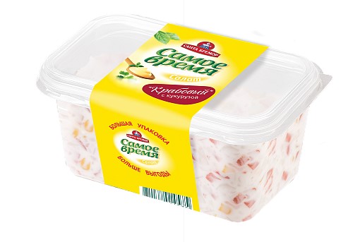 Салат Крабовый с кукурузой (имитация ис мяса крабового) 400г