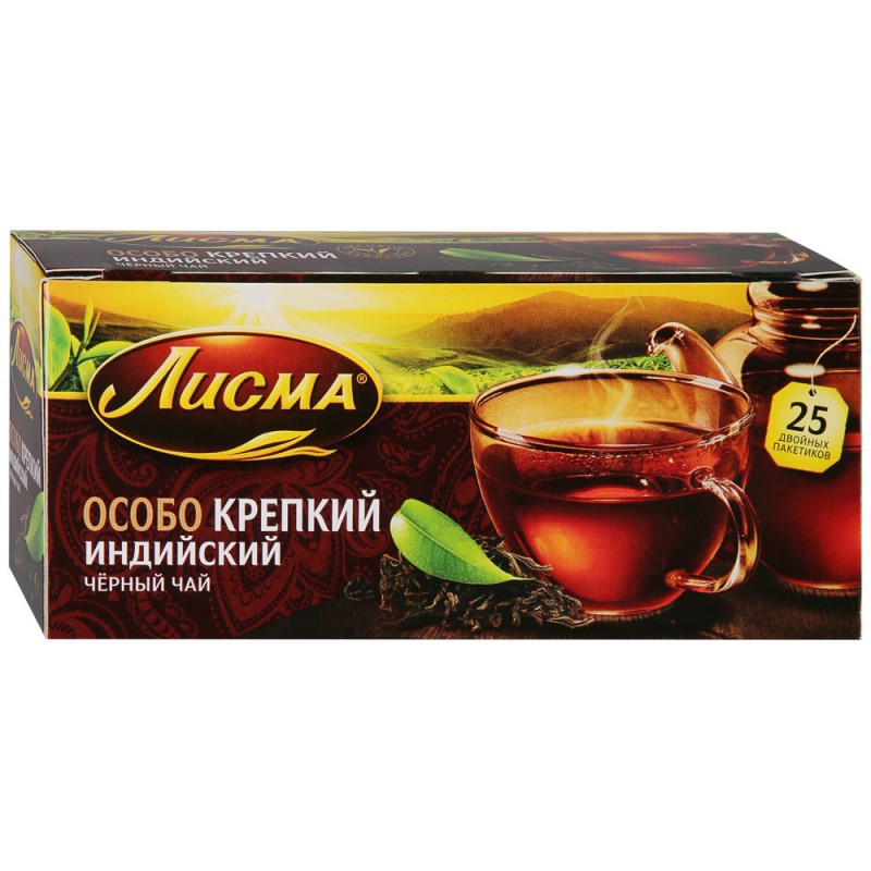 Чай черный байховый Лисма Особо крепкий 2,3г*25п