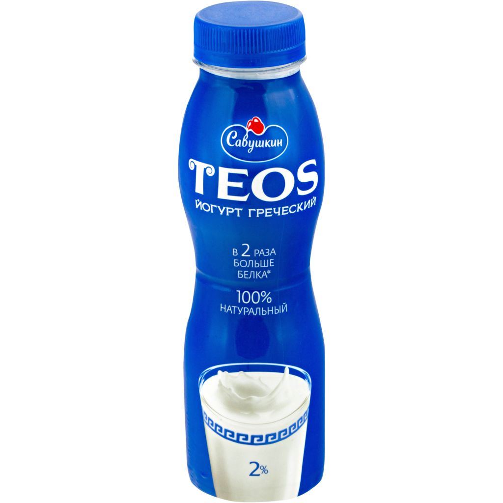 Йогурт питьевой TEOS Натуральный бес сахара 2% 300г