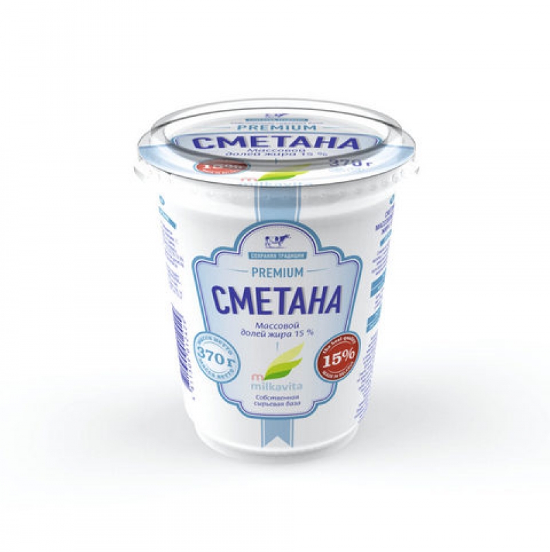 Сметана 15% п/ст Милкавита 370г