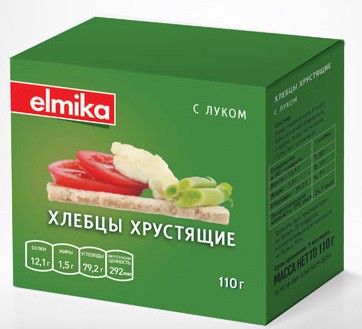 Хлебцы хрустящие Эльмика с луком 110г