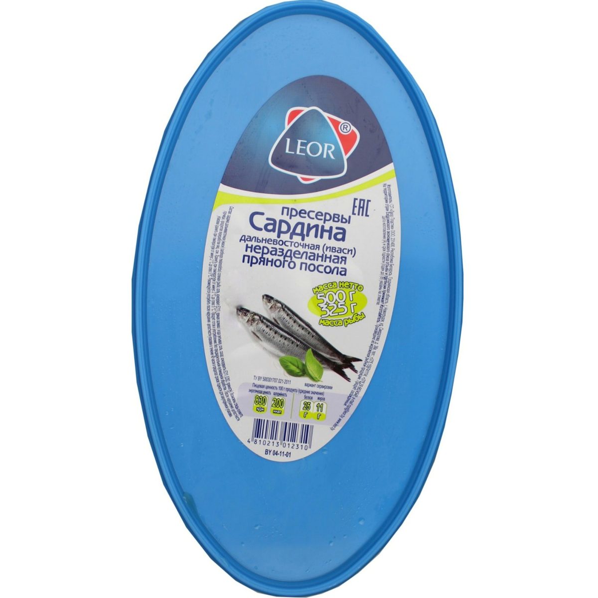 Пресервы Сардина дальневосточная (иваси) неразделанная пряного посола 500г