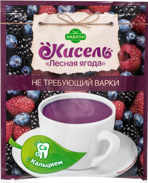 Кисель Лесная ягода с кальцием не требующий варки 25г