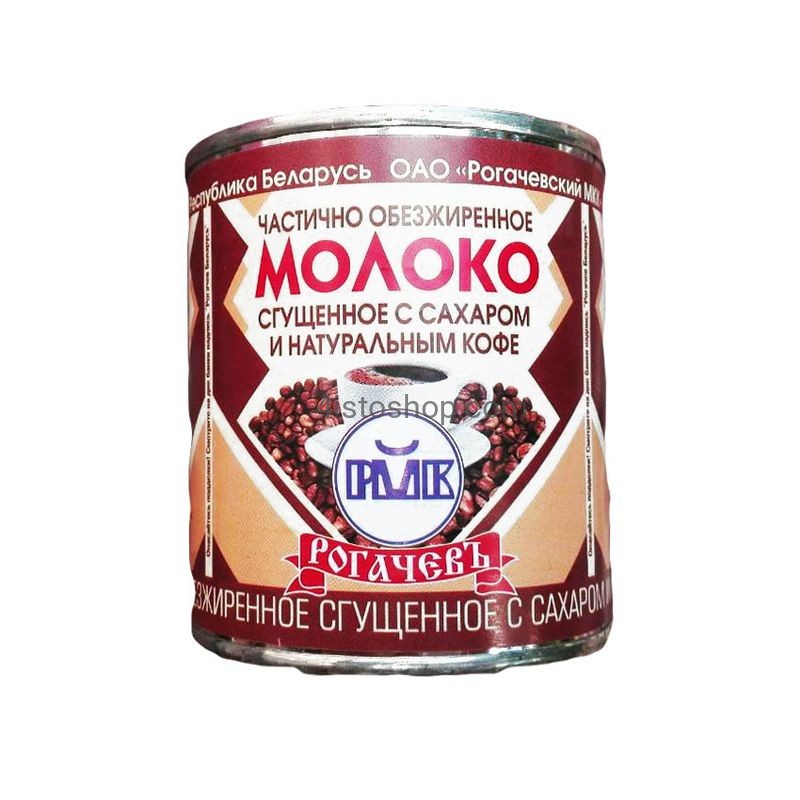 Молоко частично обезжиренное сгущенное с сахаром и натуральным кофе 7% в ж.б 380г