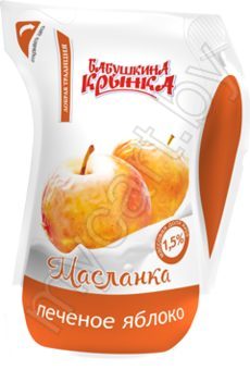 Бионапиток кисломолочный «Масланка» с печеным яблоком, 1.5%, 250 г