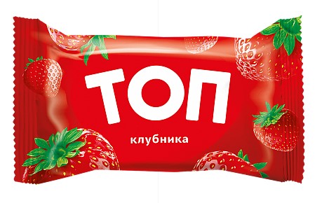 Мороженое сливочное Топ с ароматом ванили и наполнителем клубничным в вафельном стаканчике 70г