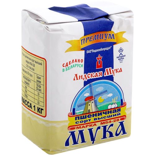 Мука пшеничная Лидская Премиум в/с М54-28 1кг