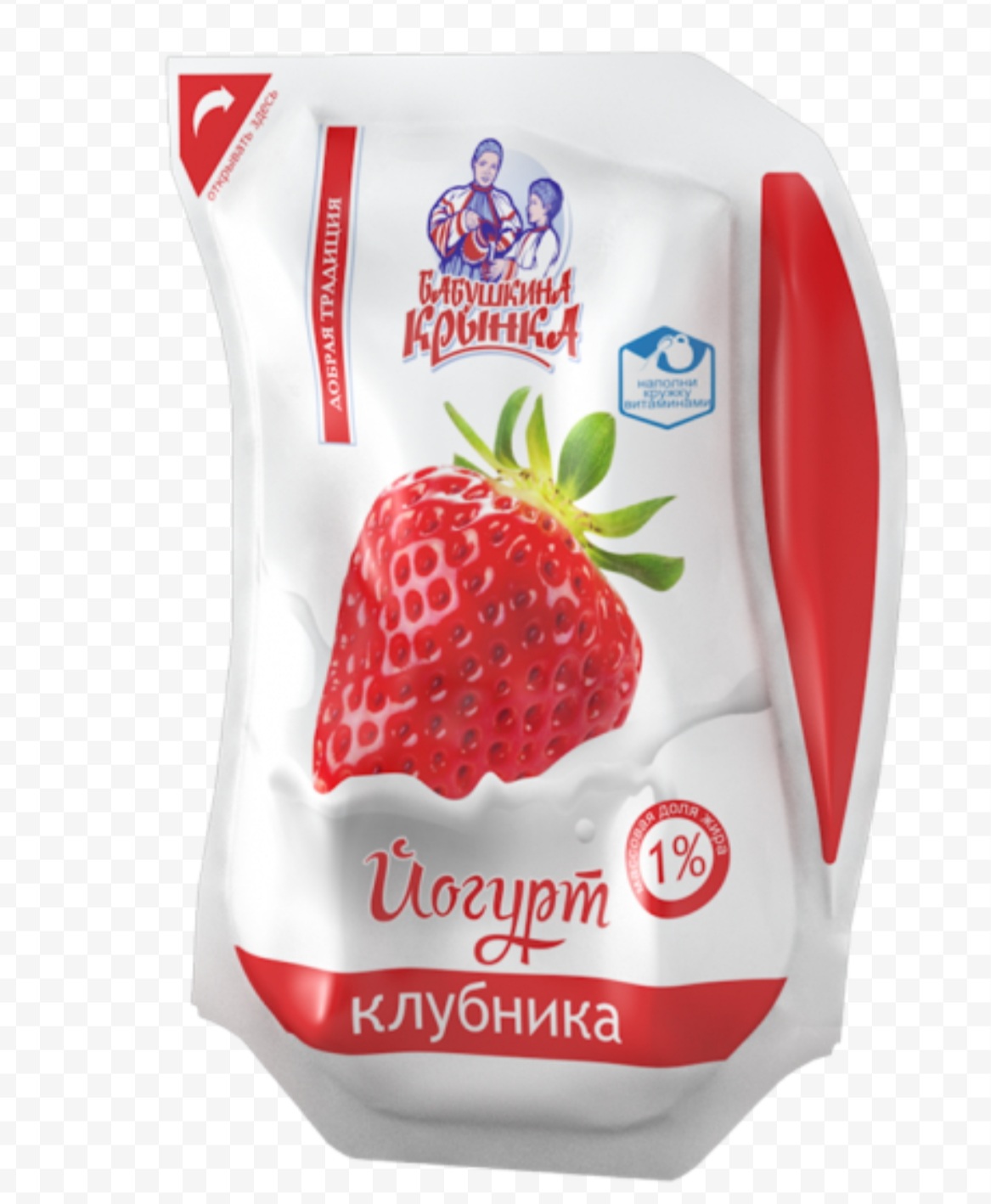 Йогурт «Бабушкина криничка» с клубникой, 1%, 800 г