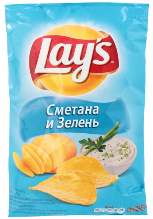 Чипсы Лейс Сметана и зелень 150г