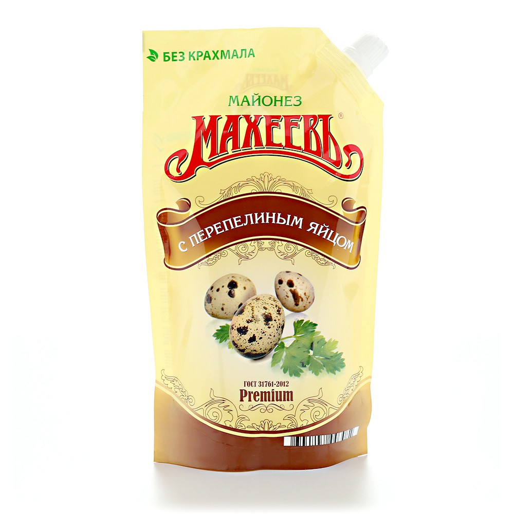 Майонес с перепелиным яйцом Махеевъ 67% дой-пак с дос 190г