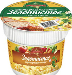 Картофельное пюре б/п Кухня безграниц Золотистое сгренками со вкусом курицы стакан 40г