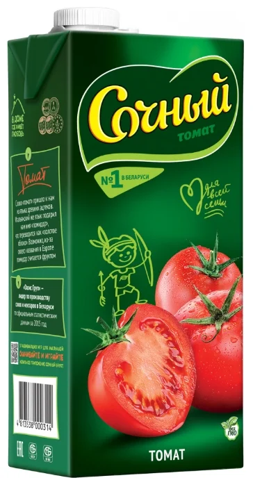 Сок "Сочный фрукт" томатный с солью 2л