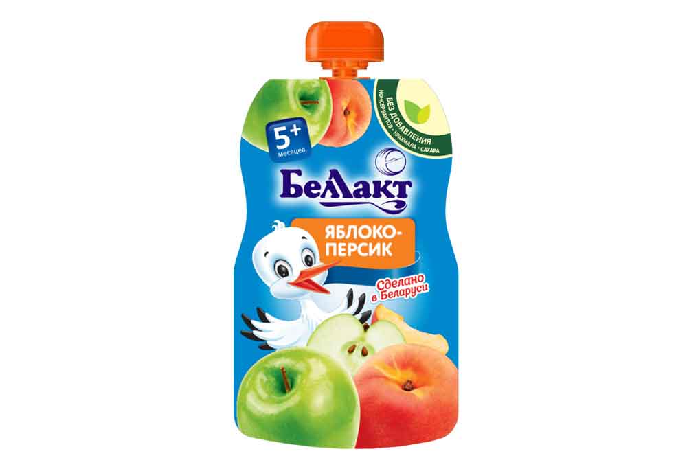 Пюре ис яблок и персиков для д/п гомогенис стерил 90г