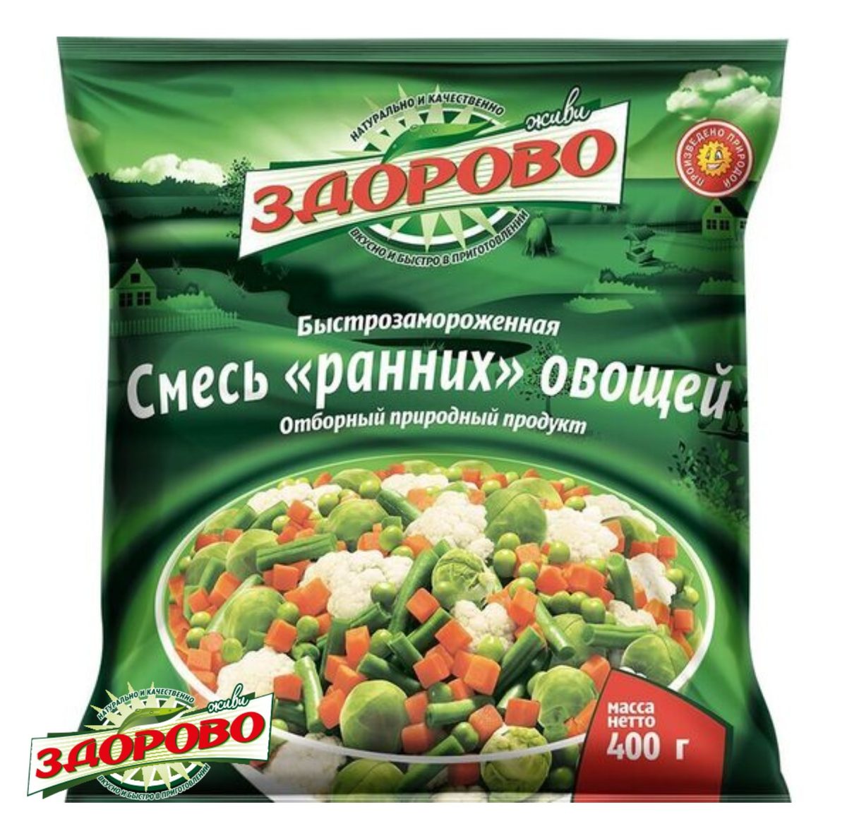 Смесь "Ранних" овощей «Живи здорово», замороженные, 400г