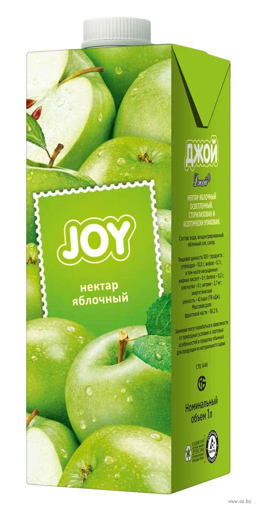 Нектар яблочный Joy омирленный 1л
