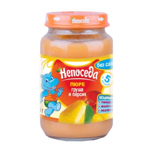 Пюре фруктовое «Непоседа» ис груш и персика, 185 г